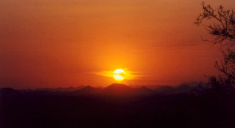 Sunset Behind a Cloud in Arizona