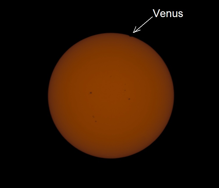 Venus in transit across the Sun - June 5, 2012