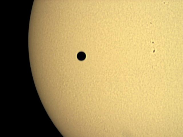 Venus in transit across the Sun